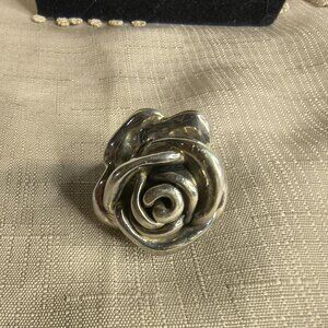 Sterling Silver 925 Hollow Rose Ring